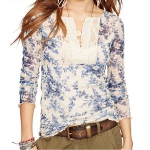 Denim & Supply Ralph Lauren Floral lace henley top